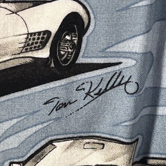 Paradise Found Corvette Shirt Mens Large Hawaiian Button Up Classic Cars READ - Picture 6 of 11